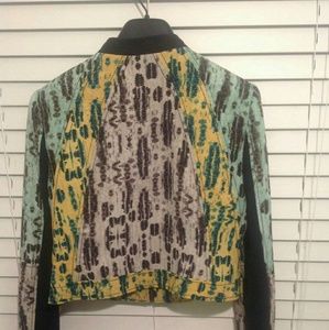 Bcbg snake printed cropped jacket